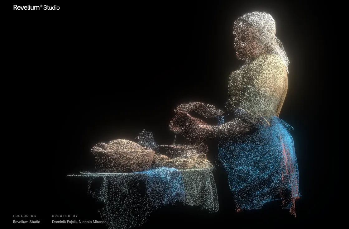 Vermeer's Milkmaid Dissolved into WebGPU Particles