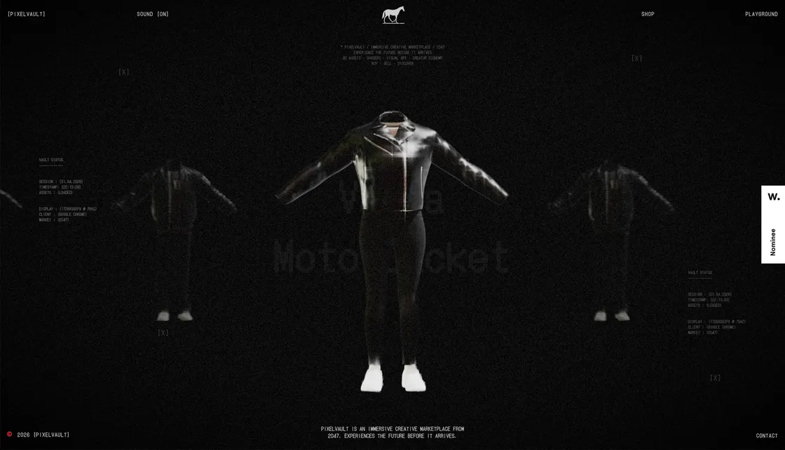 Pixel Vault: An Immersive Creative Marketplace from 2047