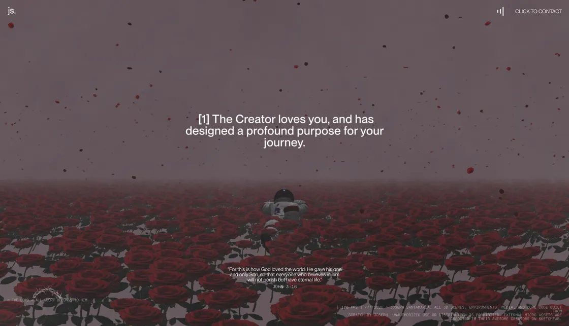 Joseph Santamaria's 3D Portfolio: A Scroll-Driven WebGL Environment