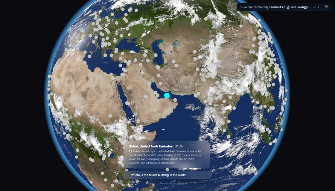 Semantic Globe: A WebGPU Earth That Understands Plain English