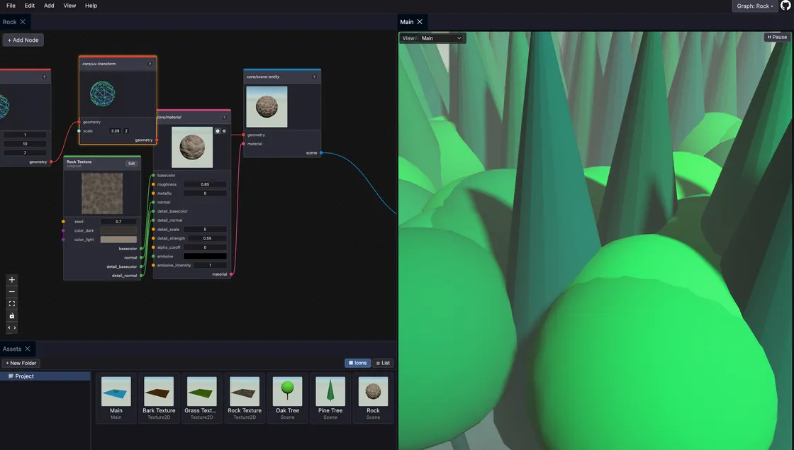 A 9k Forest: Node-Based 3D Assets in WebGPU