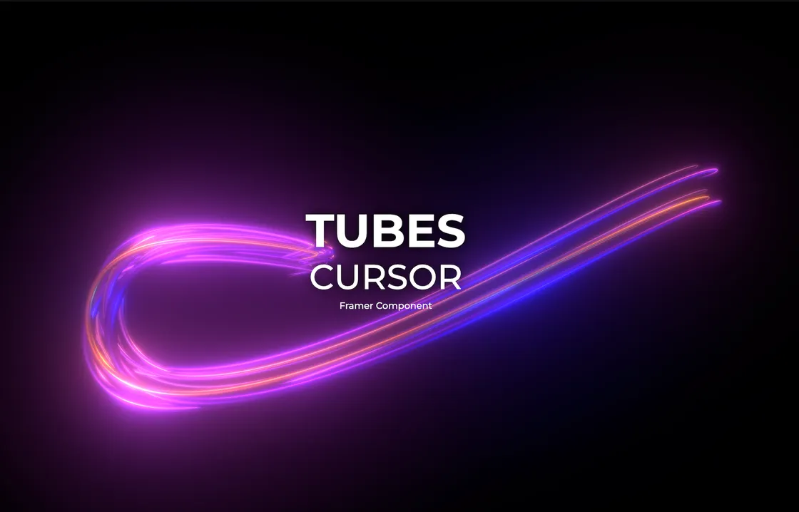 A WebGL and WebGPU cursor experiment draws bright tubular trails that follow pointer movement across a dark canvas.