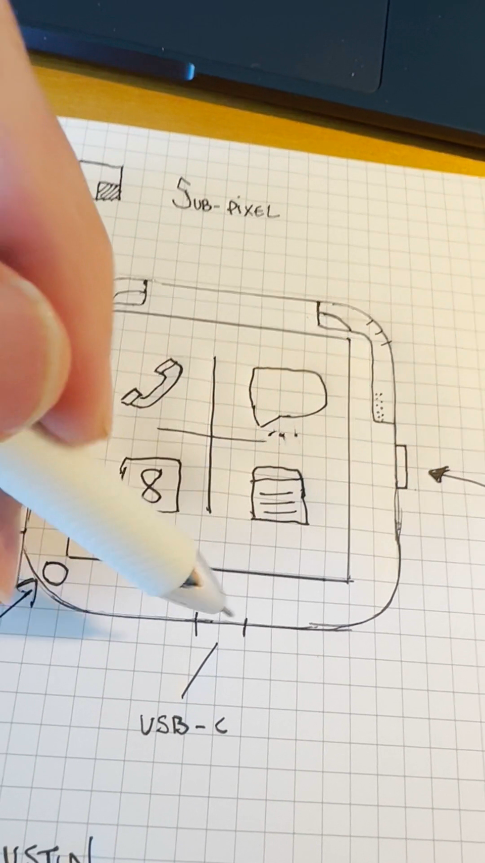 Dumb phone mockup: How to go from drawing, to mockup, to pitch