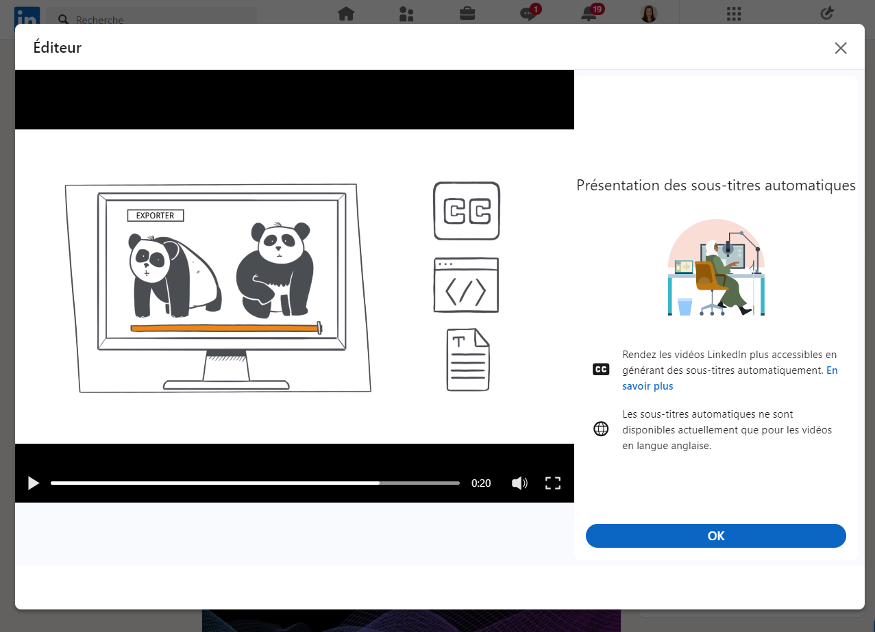 Ajout d'une vidéo sur LinkedIn
