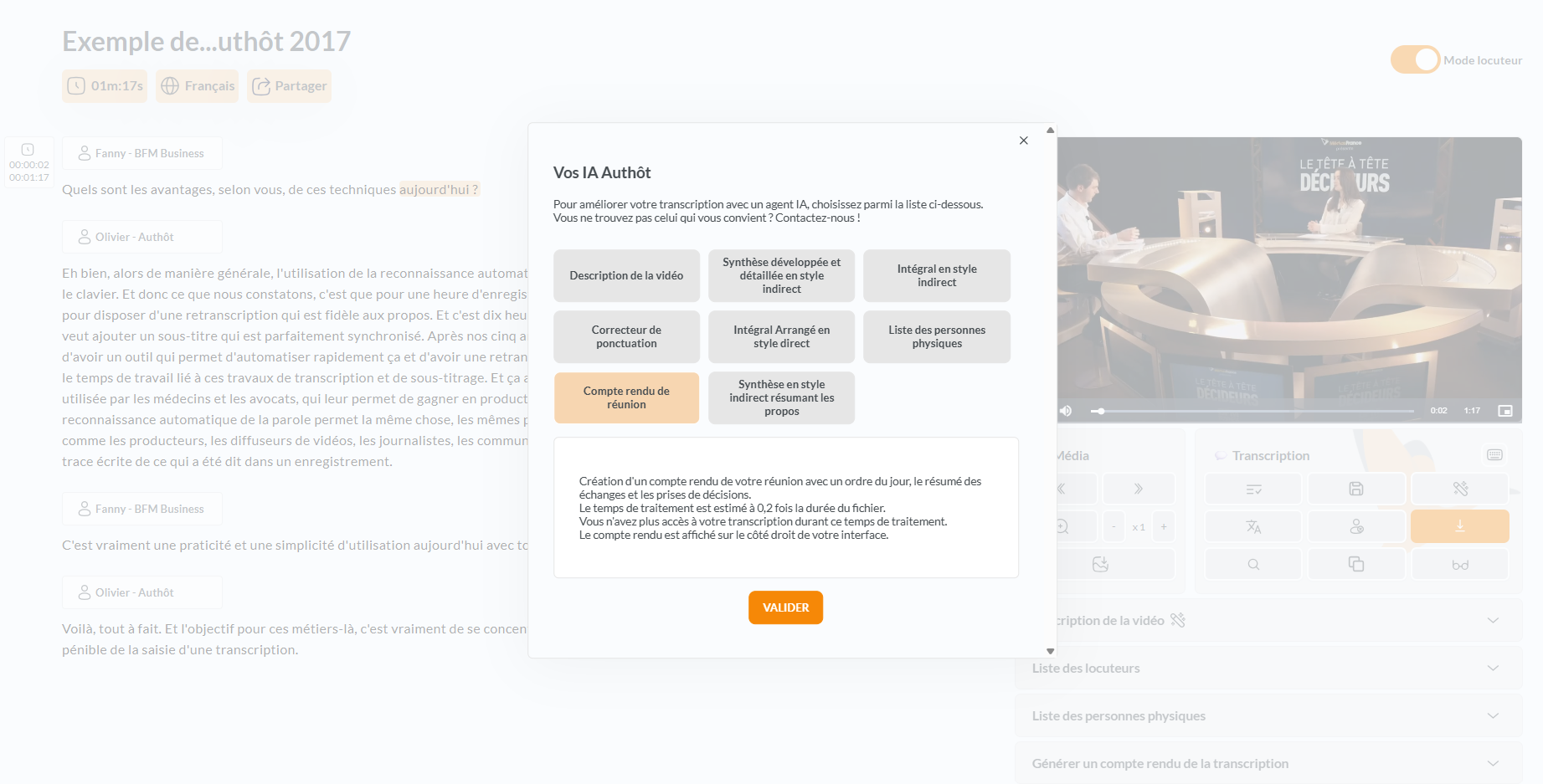 Capture d'écran interface éditeur de texte Authôt APP