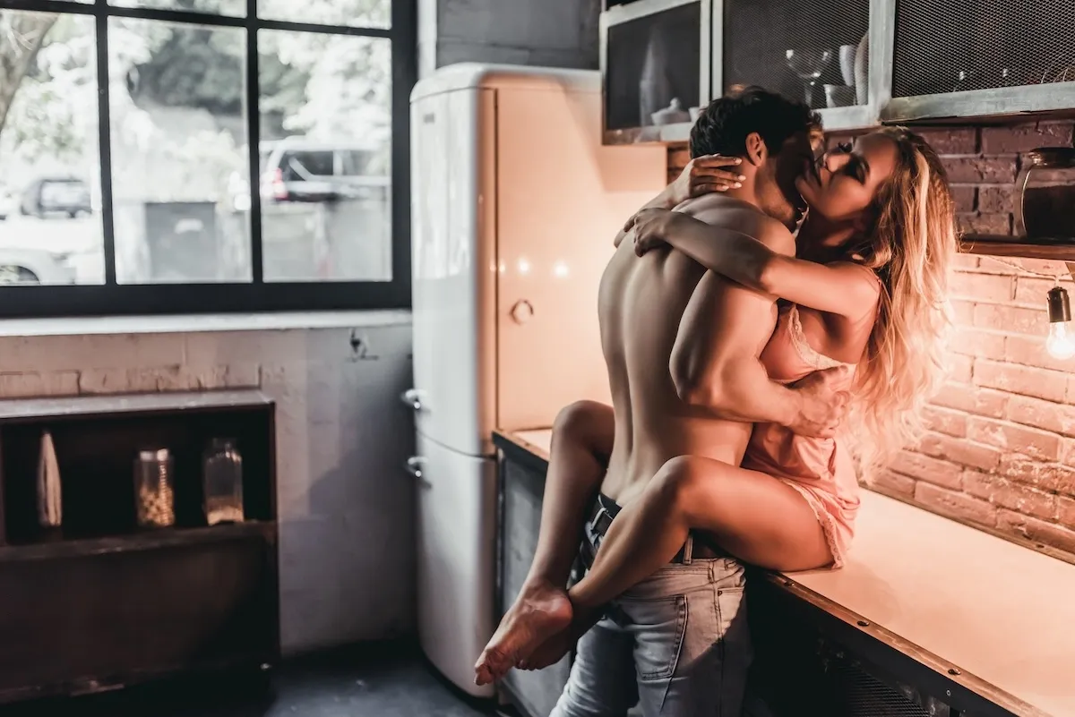 Spontaneous desire unleashed—kitchen quickie after a long overdue conversation broke the sexual silence wide open.
