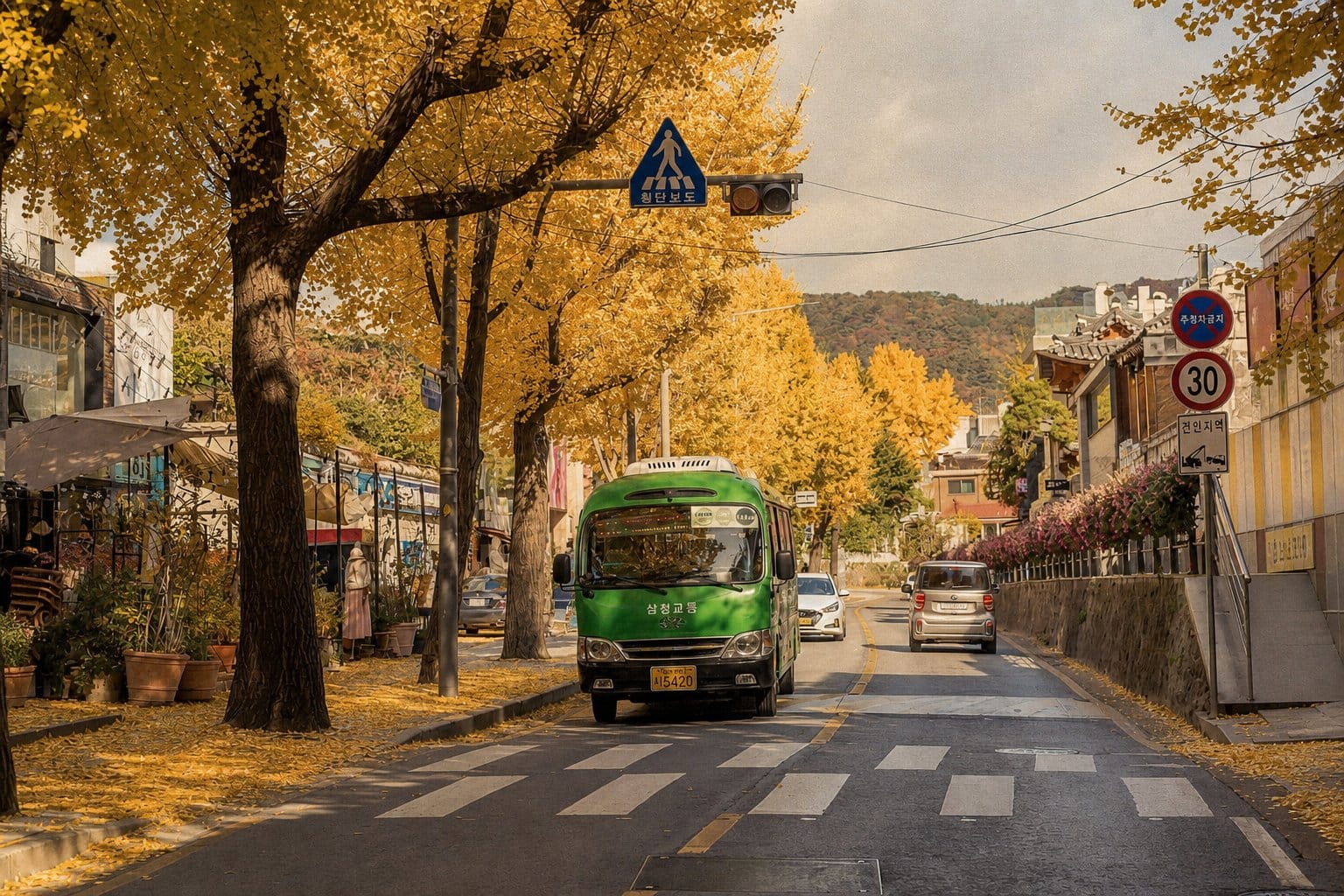 Samcheong-ro pedestrian garden walkway