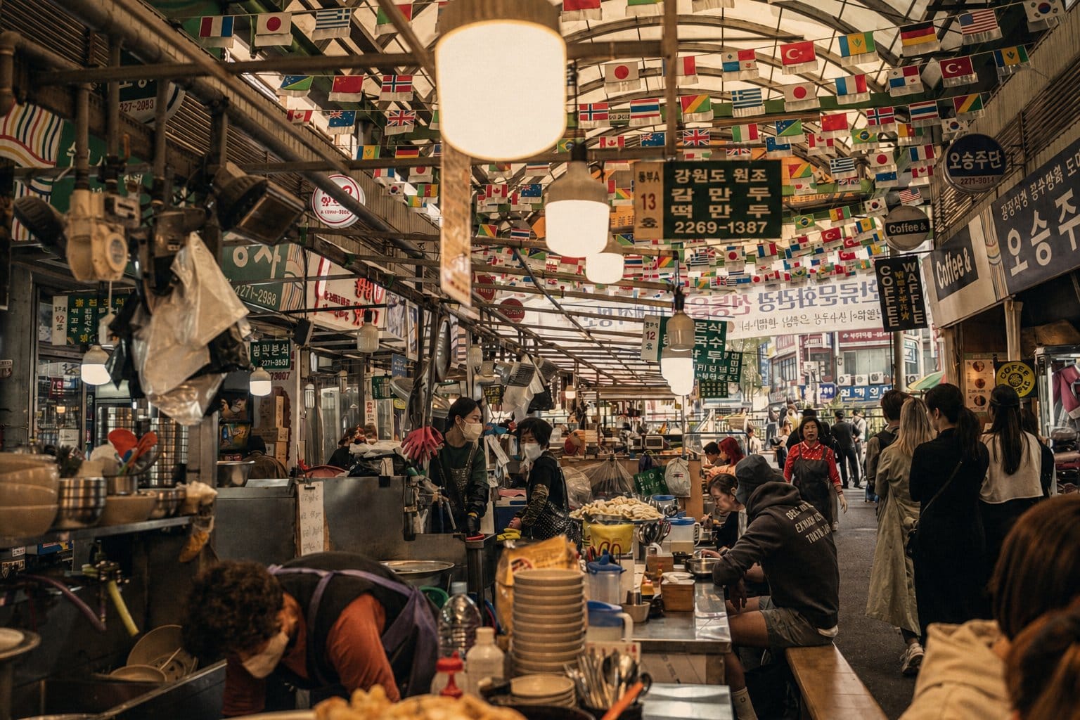 Gwangjang Market (광장시장) food stalls