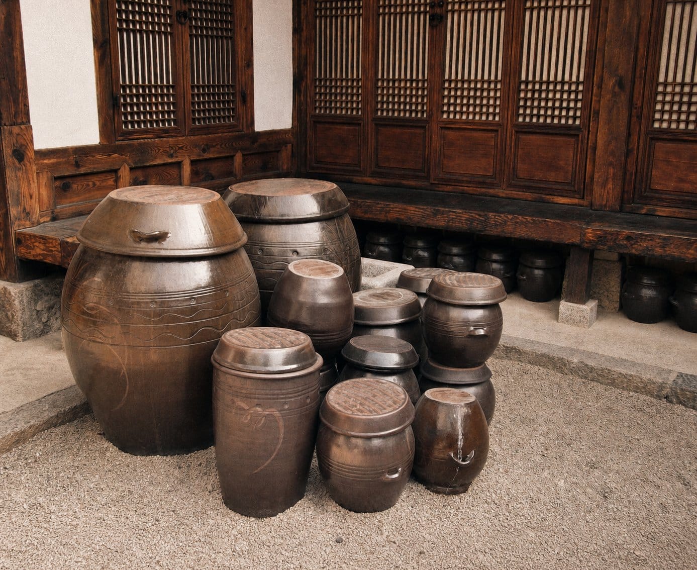 Kimchi earthenware onggi jars
