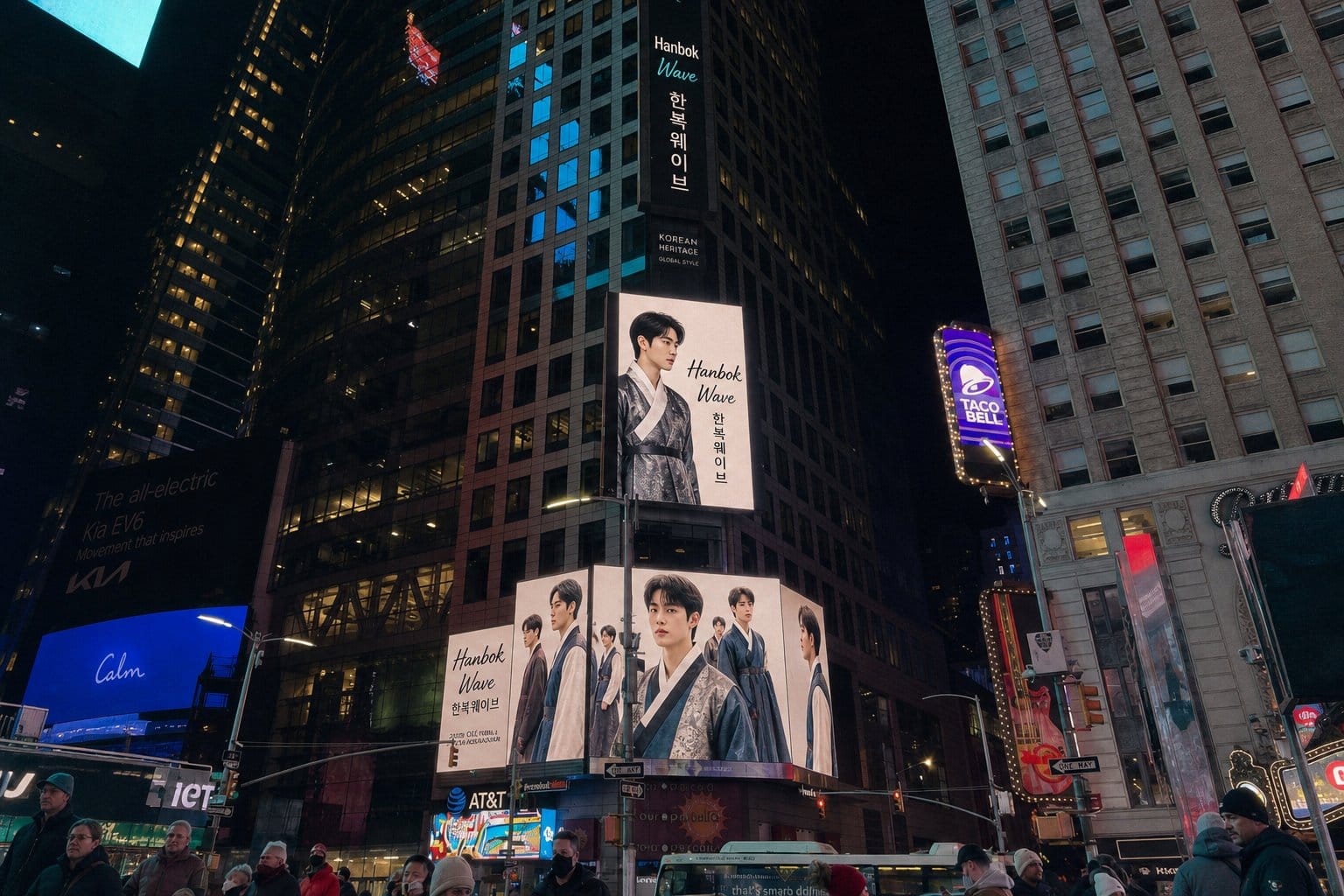 Hanbok Wave (한복웨이브) billboard Times Square New York