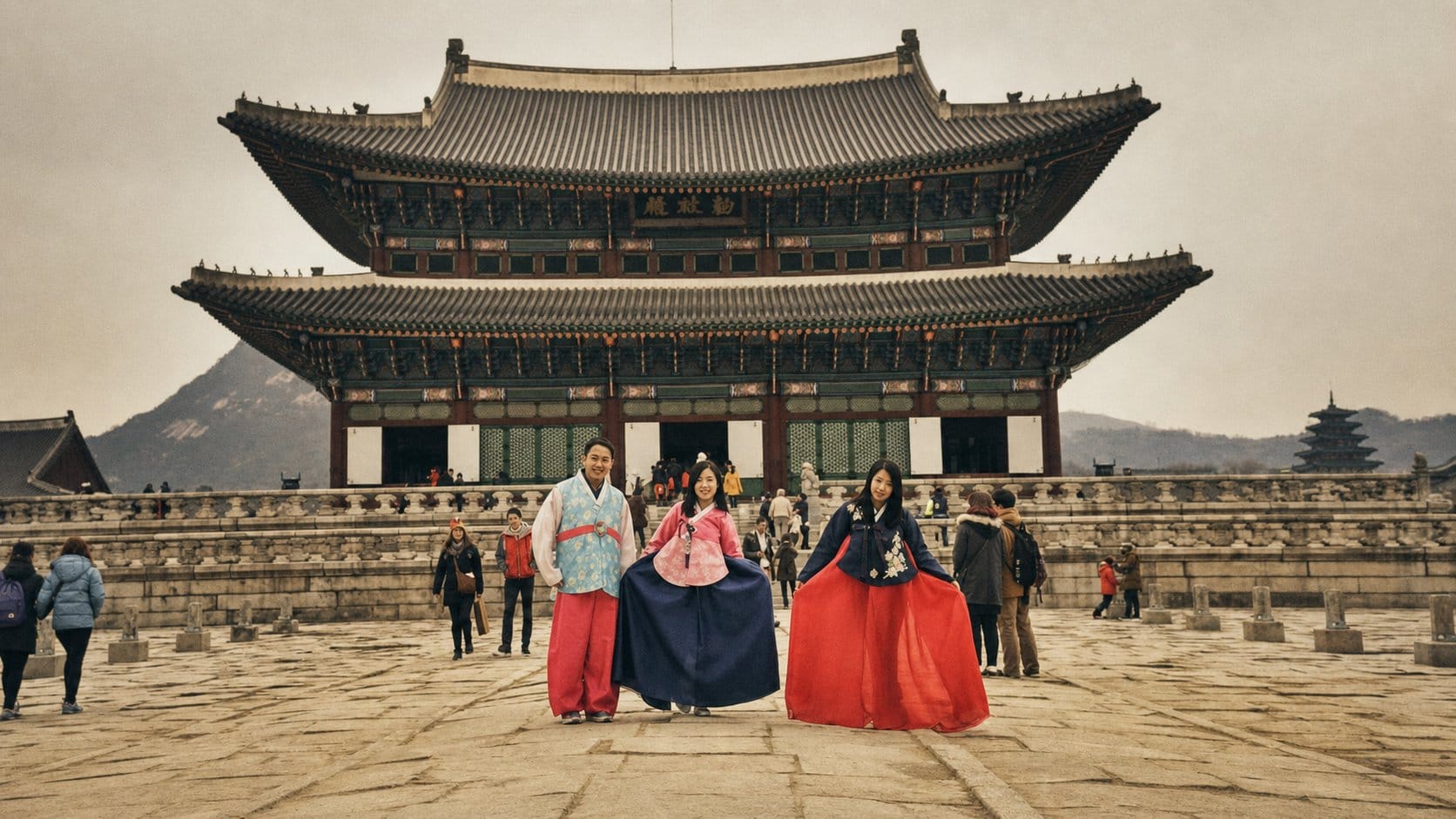 Gyeongbokgung Palace (경복궁) hanbok photo zone Seoul