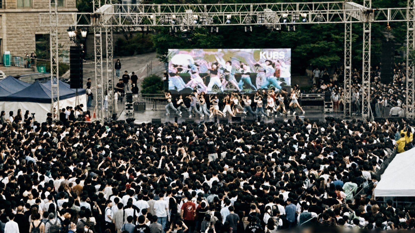 Korean university festival outdoor stage