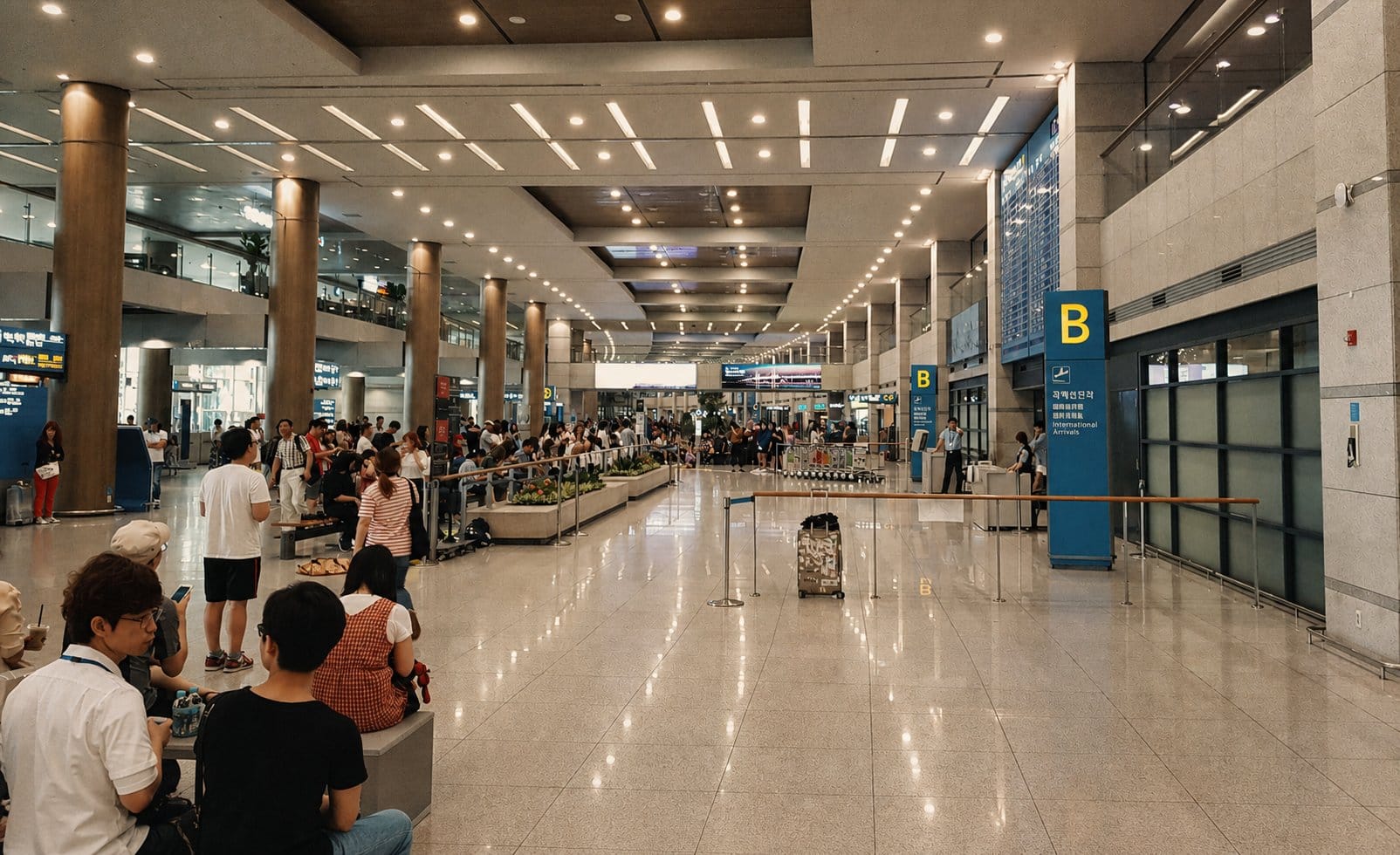 Seoul airport arrivals hall