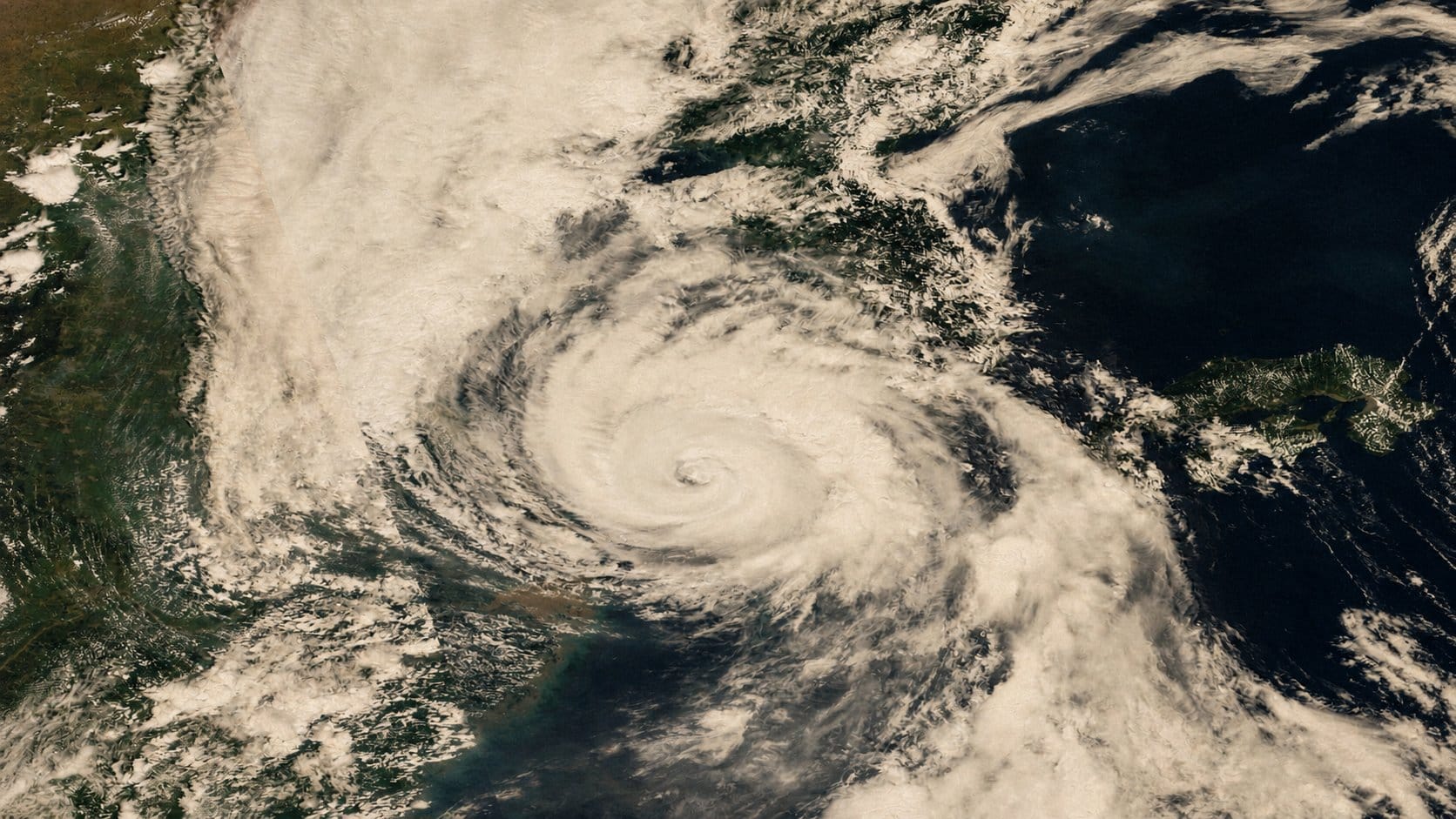 Typhoon Bavi storm clouds