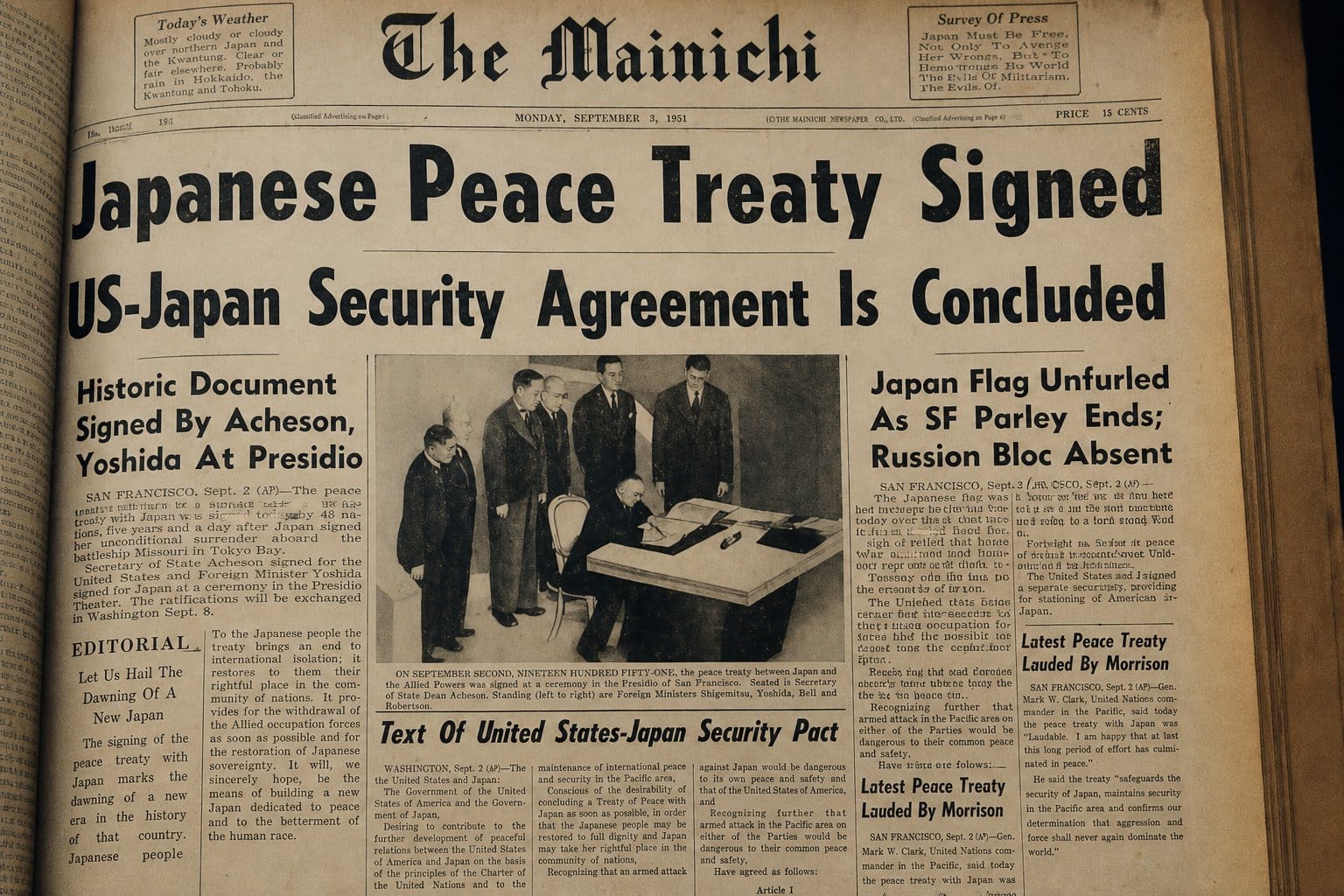 1951 San Francisco Peace Treaty document
