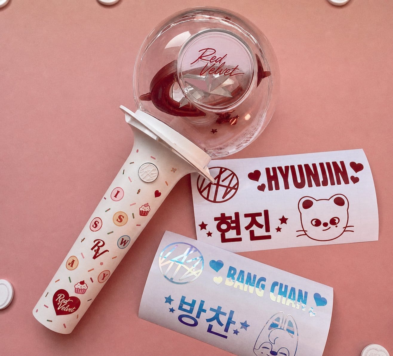 member-initial sprinkles on light stick body