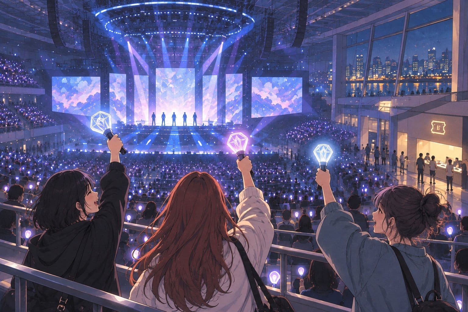 EVNNE fans with lightsticks