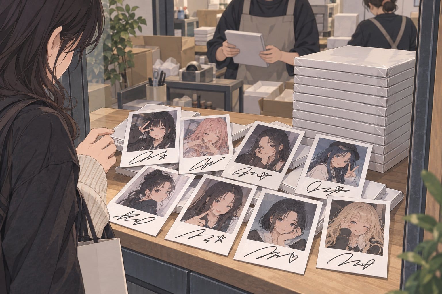 signed Polaroid photocards