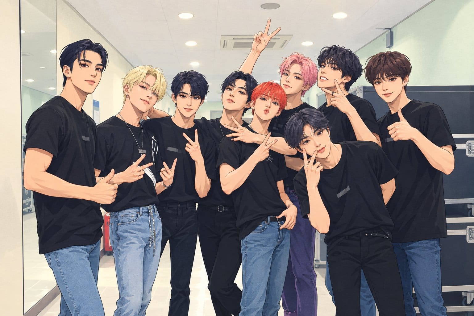 PENTAGON seven members on stage