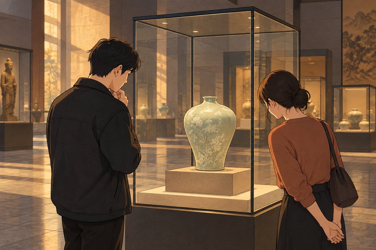 Museum artifact acquisition gallery display case