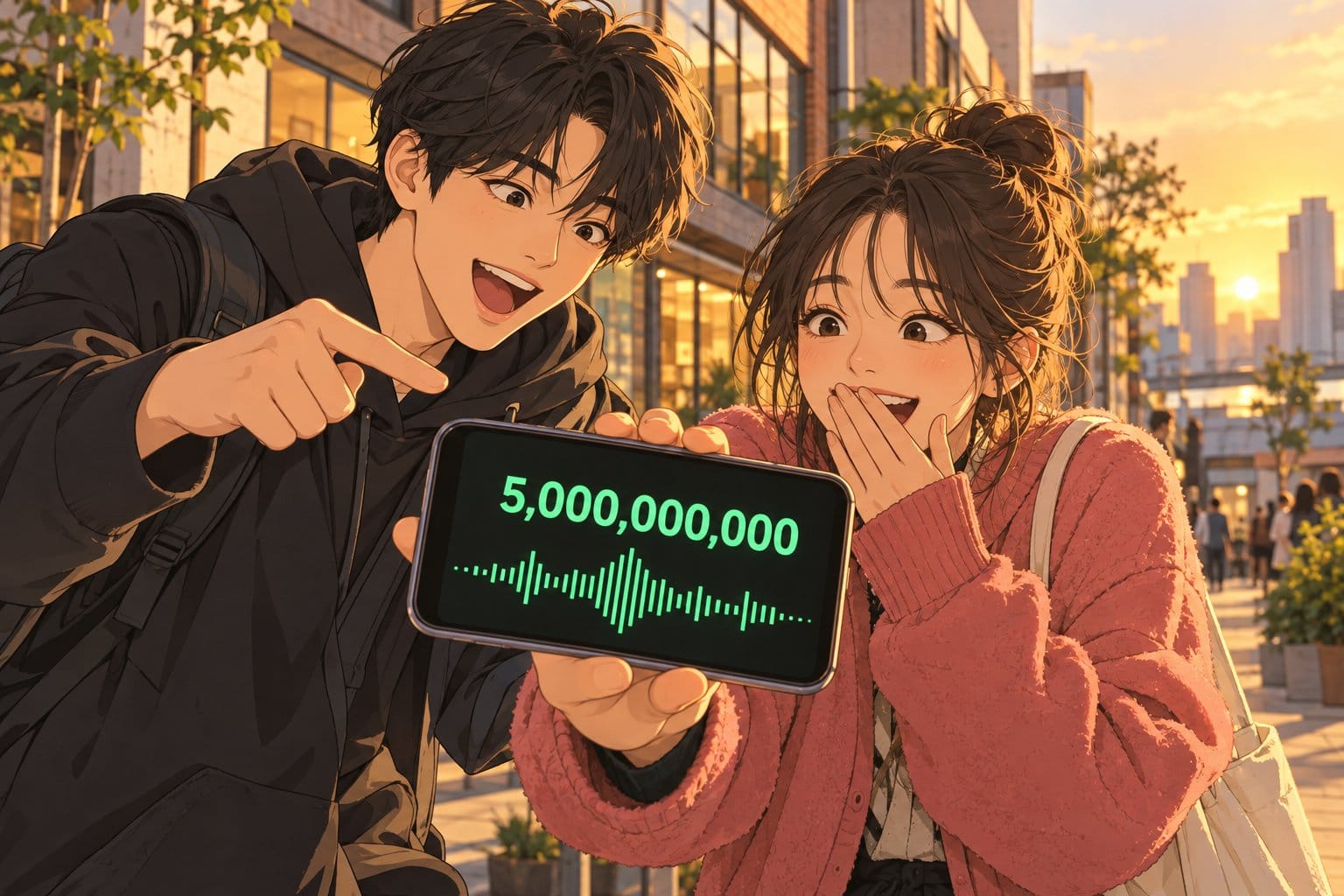 Spotify streaming app screen showing 5 billion streams
