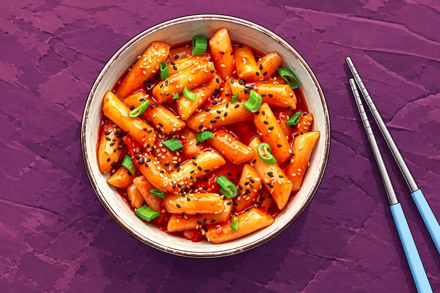Tteokbokki in red gochujang sauce