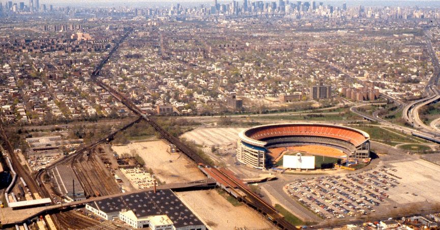 football stadium flying lawnmower