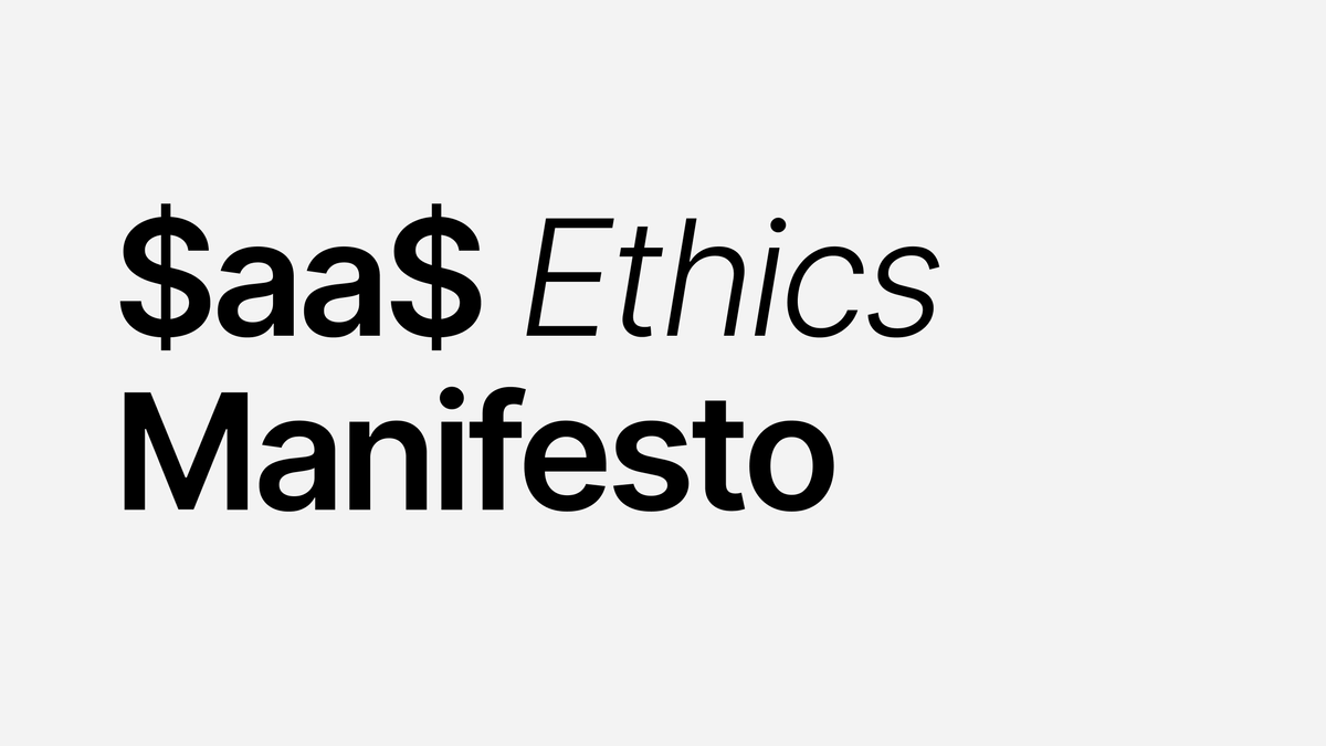 SaaS Ethics Manifesto