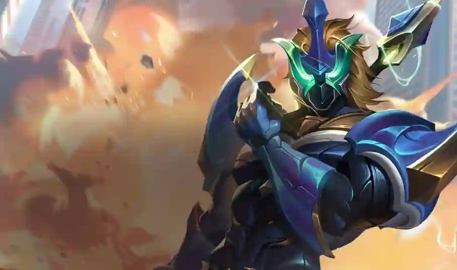 Splash art for Mighty Mech Jarvan IV from League of Legends Teamfight Tactics