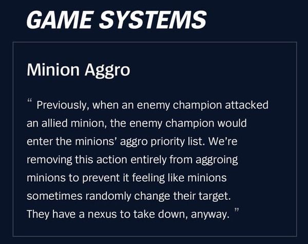 MASSIVE Minion Aggro Change