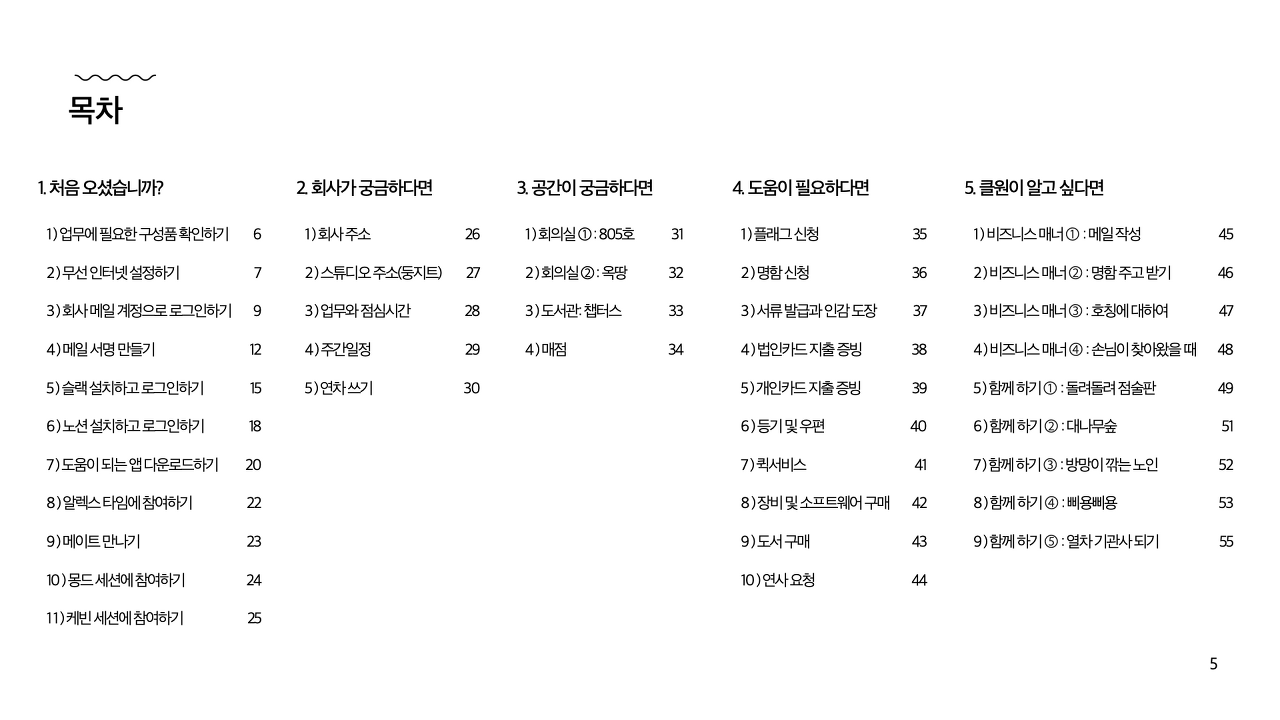 클래스101, 생활 안내 가이드북, 웰컴가이드, 신규 입사자 가이드북, 온보딩 사례
