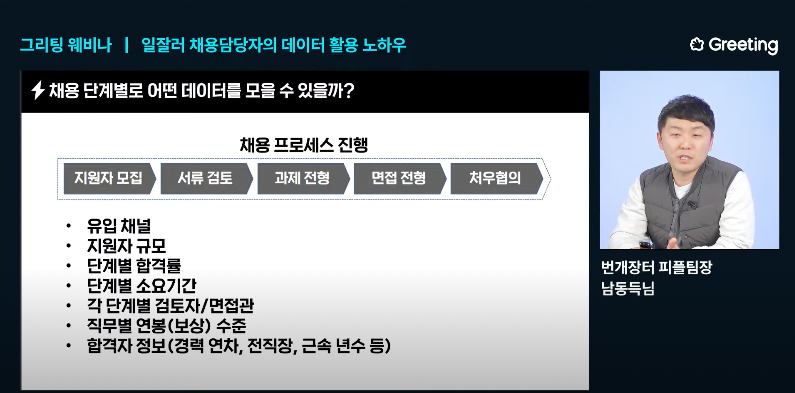 번개장터, 채용데이터, 그리팅 웨비나