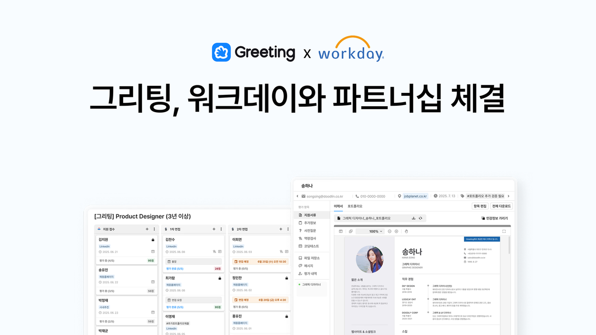 그리팅, 워크데이와 파트너십 체결