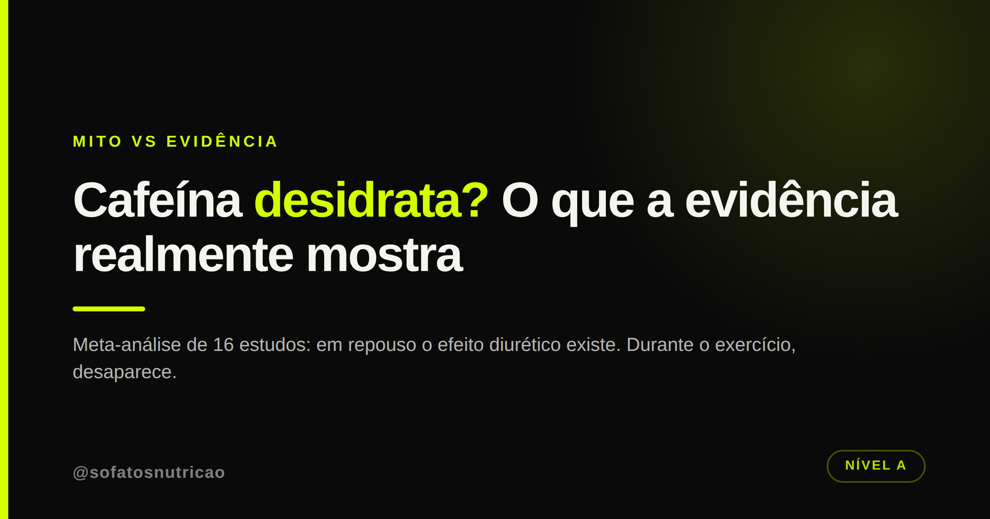 Cafeína desidrata? O que a evidência realmente mostra — Somente os Fatos Nutrição