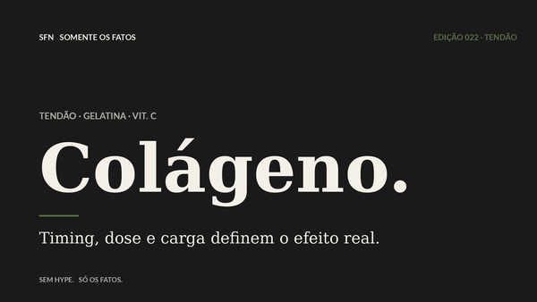 Colágeno pra tendão: o que a literatura de gelatina + vitamina C mostra