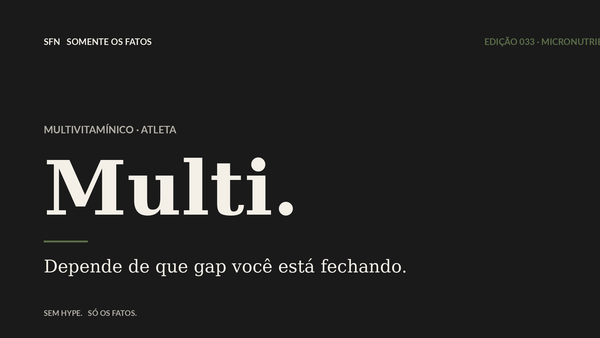 Multivitamínico para atleta: quando faz sentido (e quando é despesa)