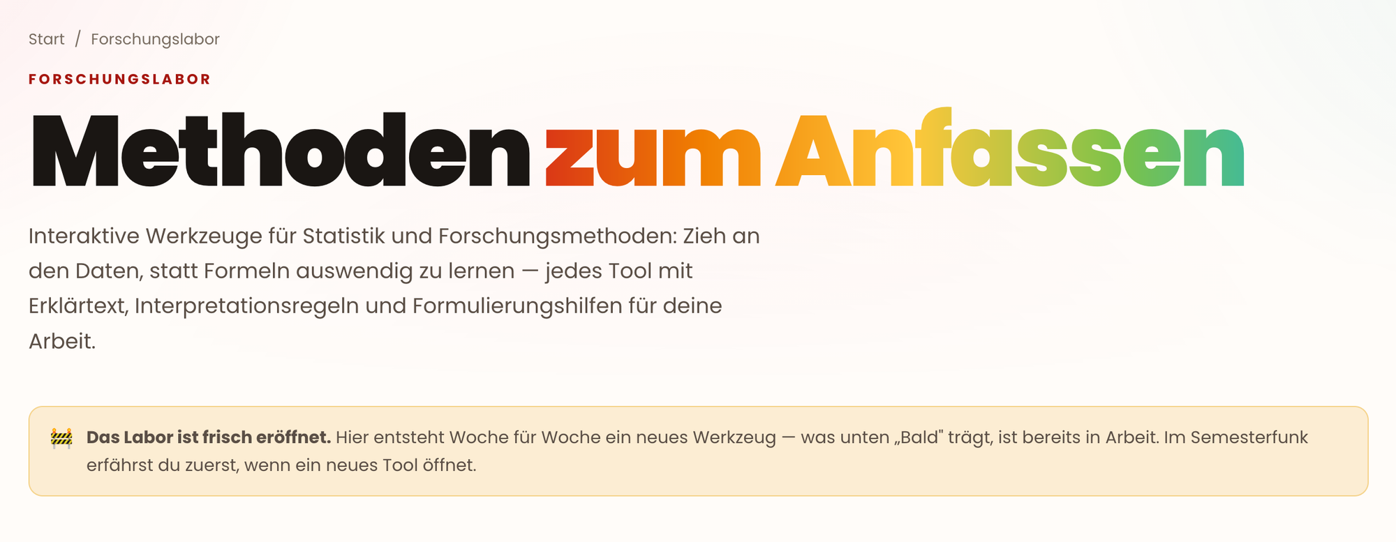 Methoden zum Anfassen - das Forschungslabor