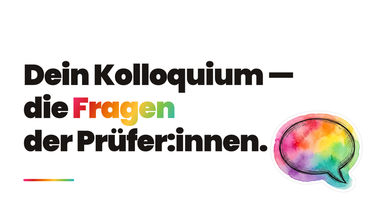 Kolloquium-Fragen: 12 Beispiele + was 5 Profs fragen