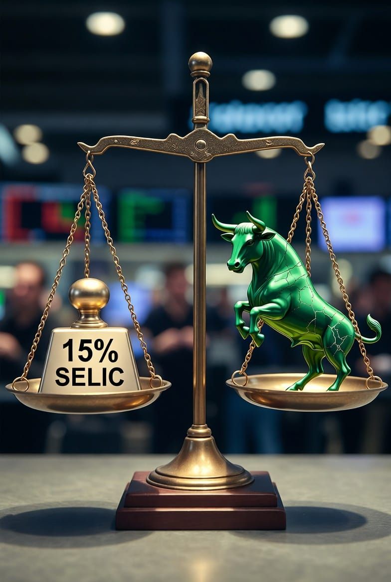 Análise do impacto da taxa Selic a 15% sobre o mercado de ações brasileiro e a decisão entre renda fixa e variável