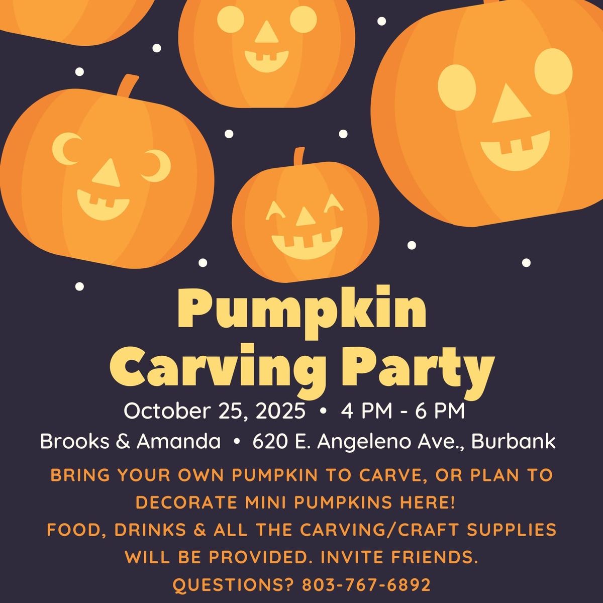 Pumpkin Carving Party & Contest — This Saturday!