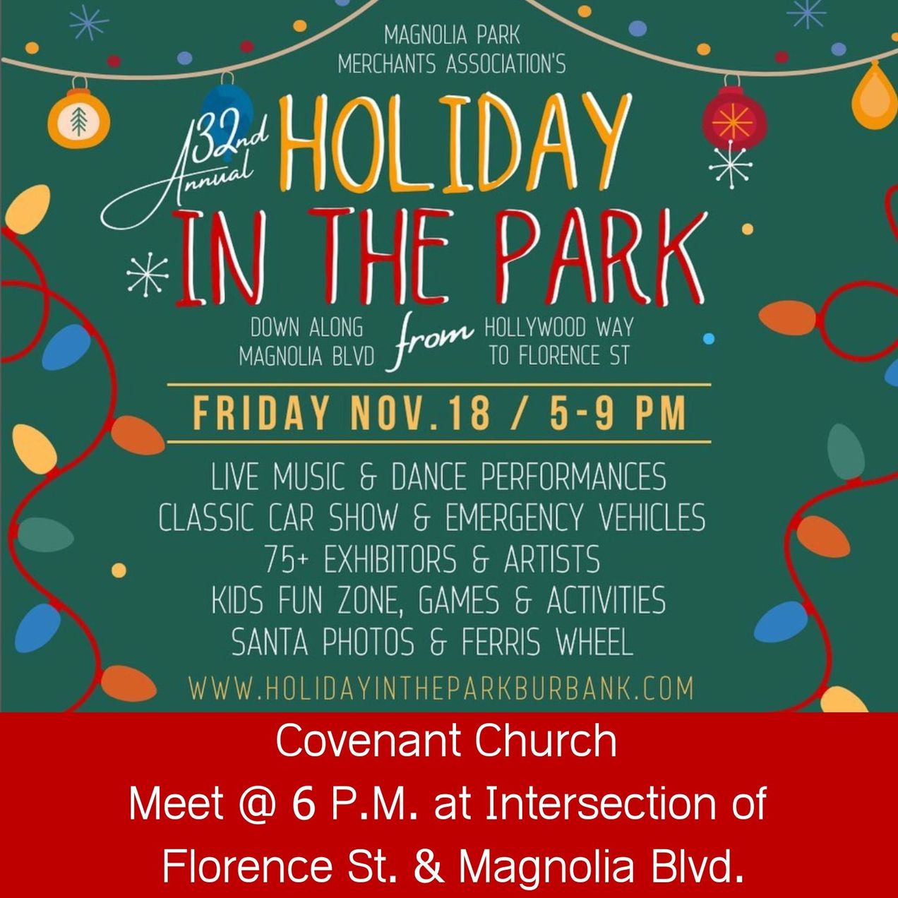 Tonight (11/18): Holiday in the Park with Covenant Church