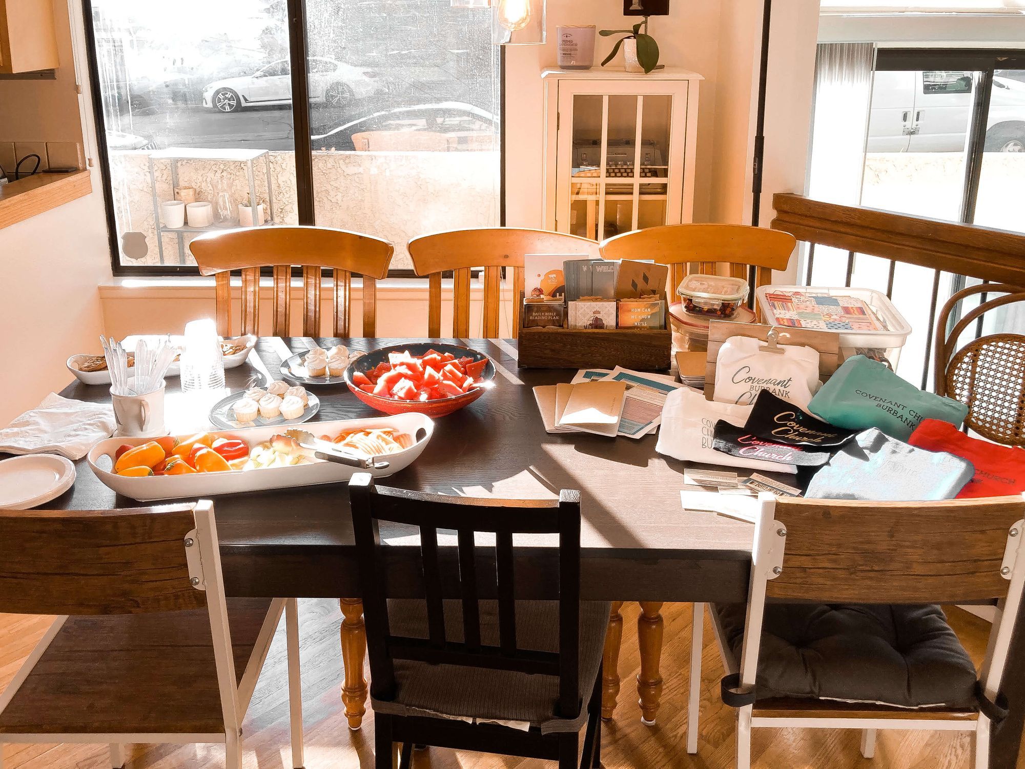 Snack table at a recent Covenant church core group meeting. 