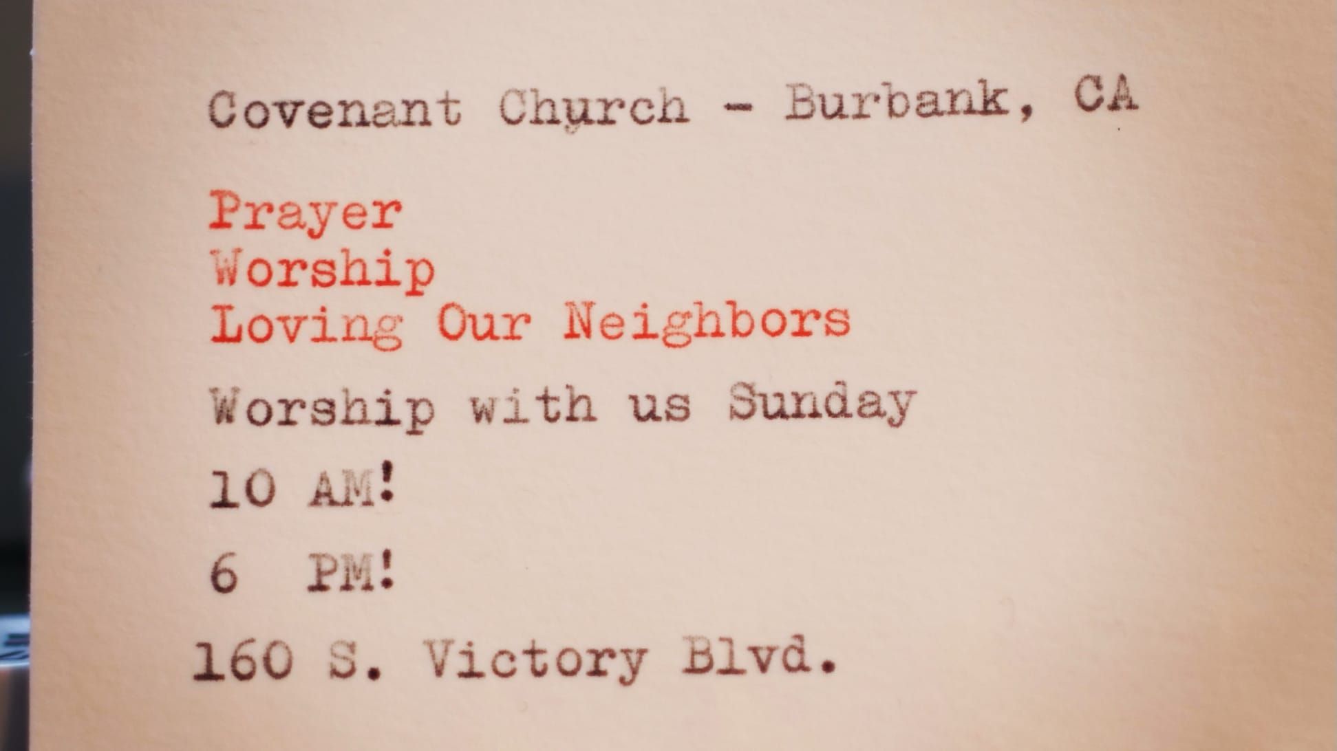 Covenant Church — Morning & Evening Worship: March 29, 2026