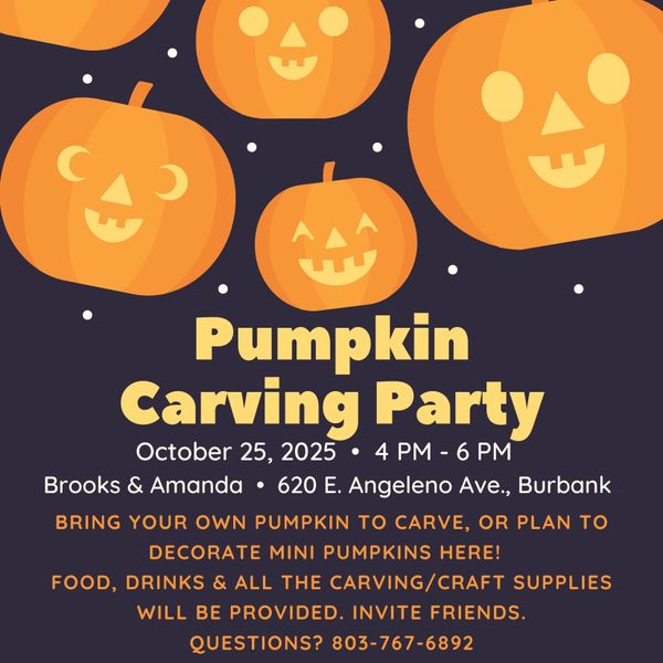 Pumpkin Carving Party & Contest — This Saturday!