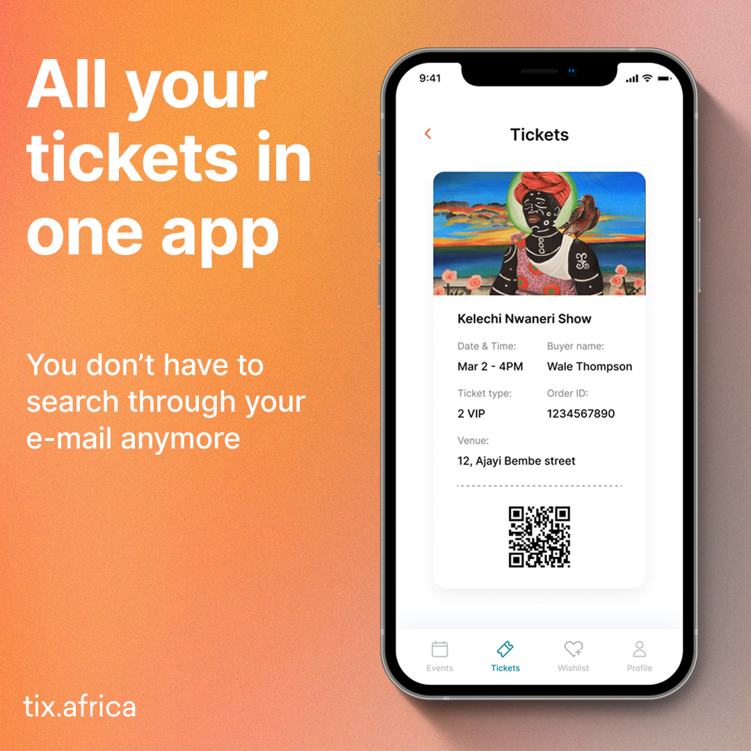 A display of the stored tickets section of the Tix app