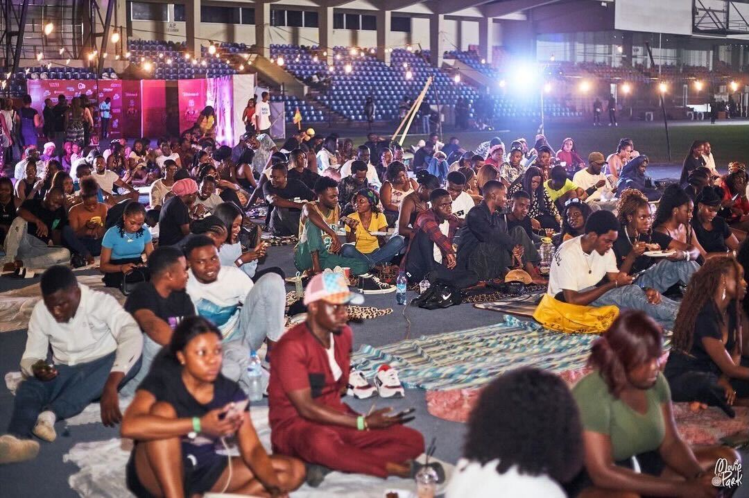 Attendees at the Movie in the Park Experience in Ibadan