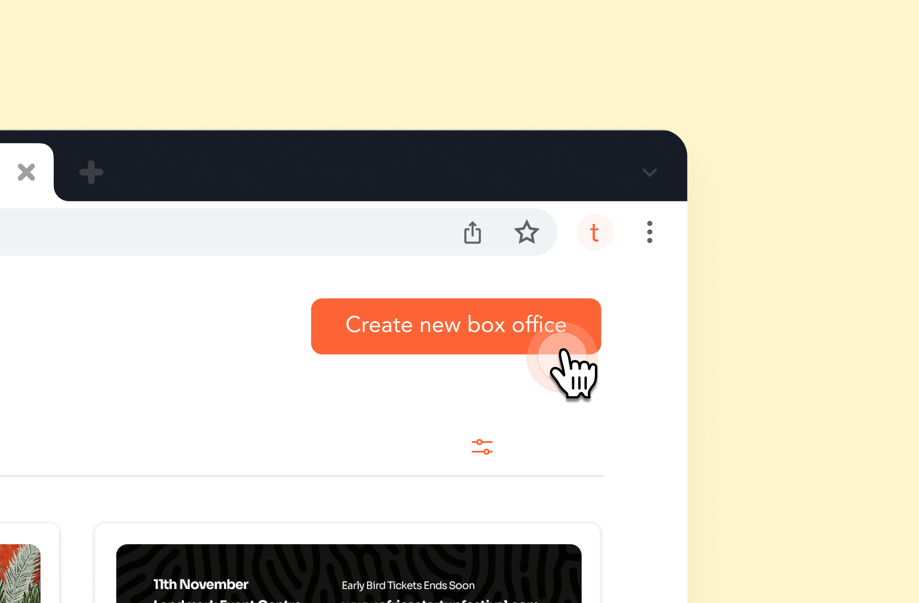 Screenshot showing how to create a box office on Tix