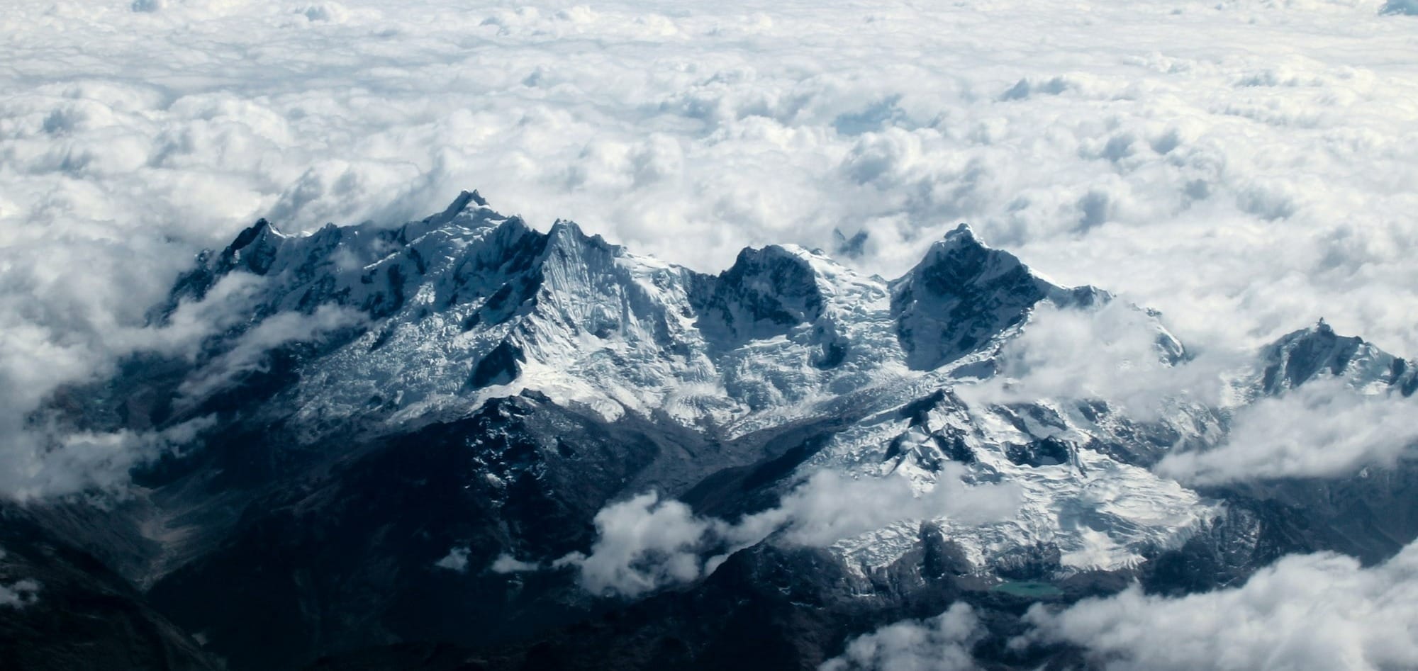 aerial photography of snowy mountain