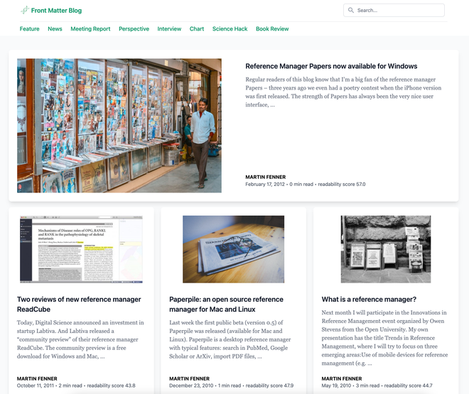 Image of: Starting 2022 with a new feature: full-text search for the Front Matter blog
