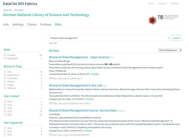 Image of: DataCite's New Search